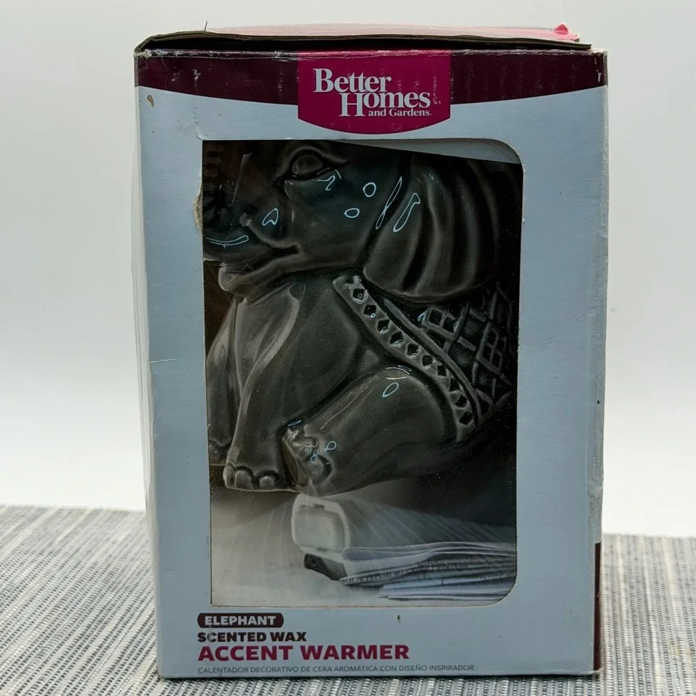 Better Homes & Gardens Elephant Scented Wax Accent Warmer Ceramic Grey Plug-In